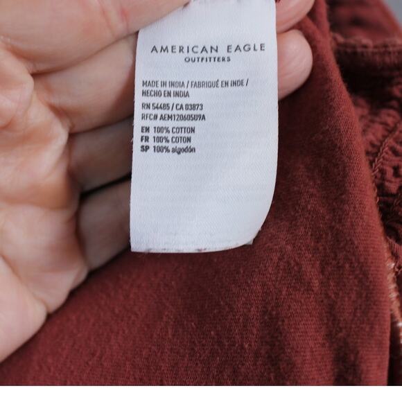 American Eagle Blush/Pink Button Up Ruffle Tank Top Size Large - Picture 5 of 7